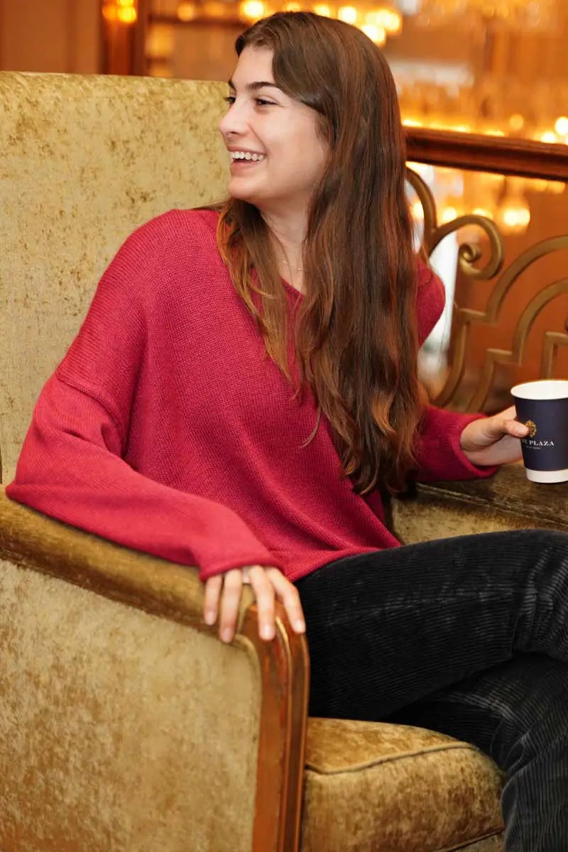 Albion Women pullover in pink by Qiviuk Boutique