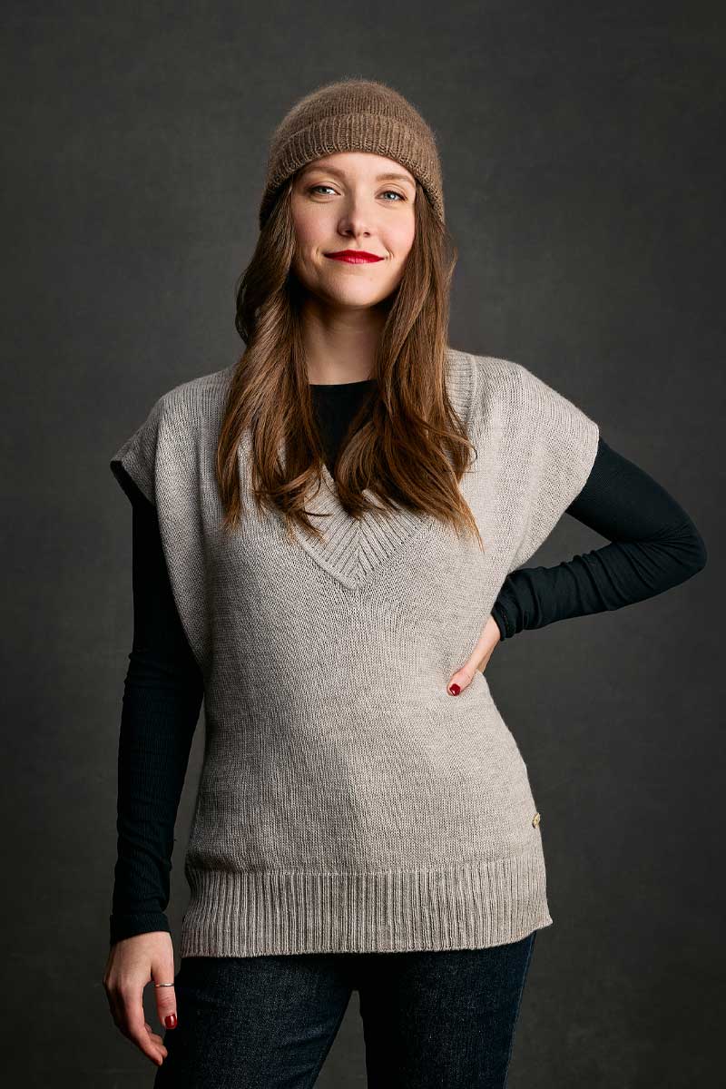 Grace vest in natural by Qiviuk Boutique