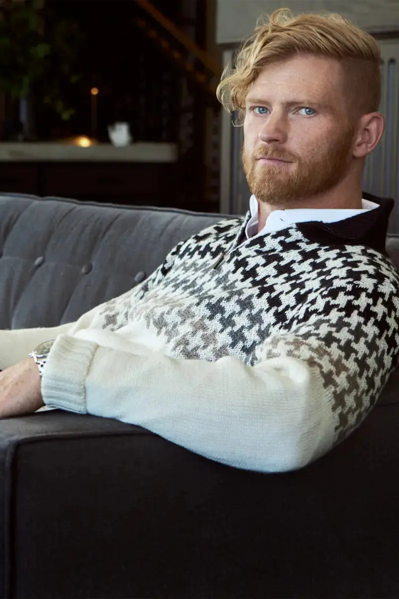 Oscar Man Pullover Bison, Merino, Silk & Alpaca Qori