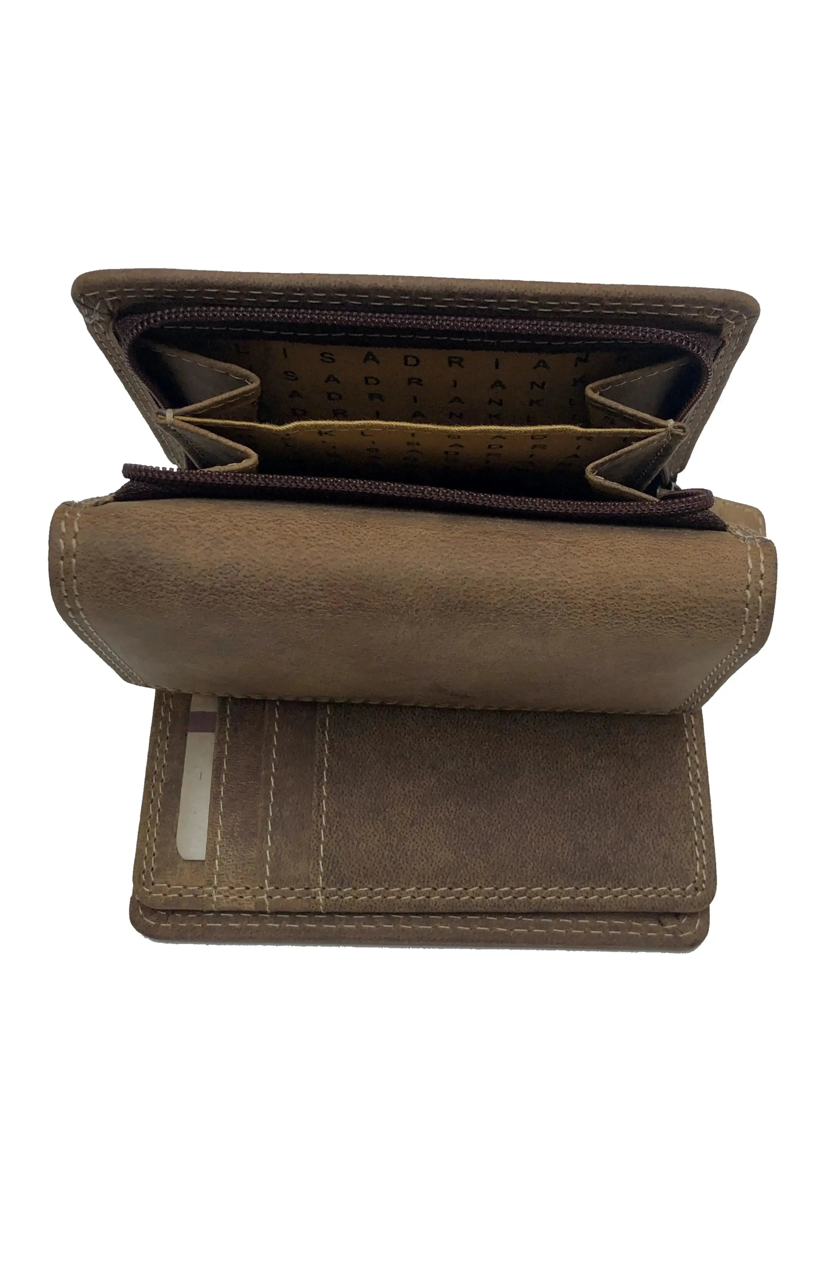 Inside Woman Buffalo Leather Wallet 206 Hand Made for Qiviuk Boutique