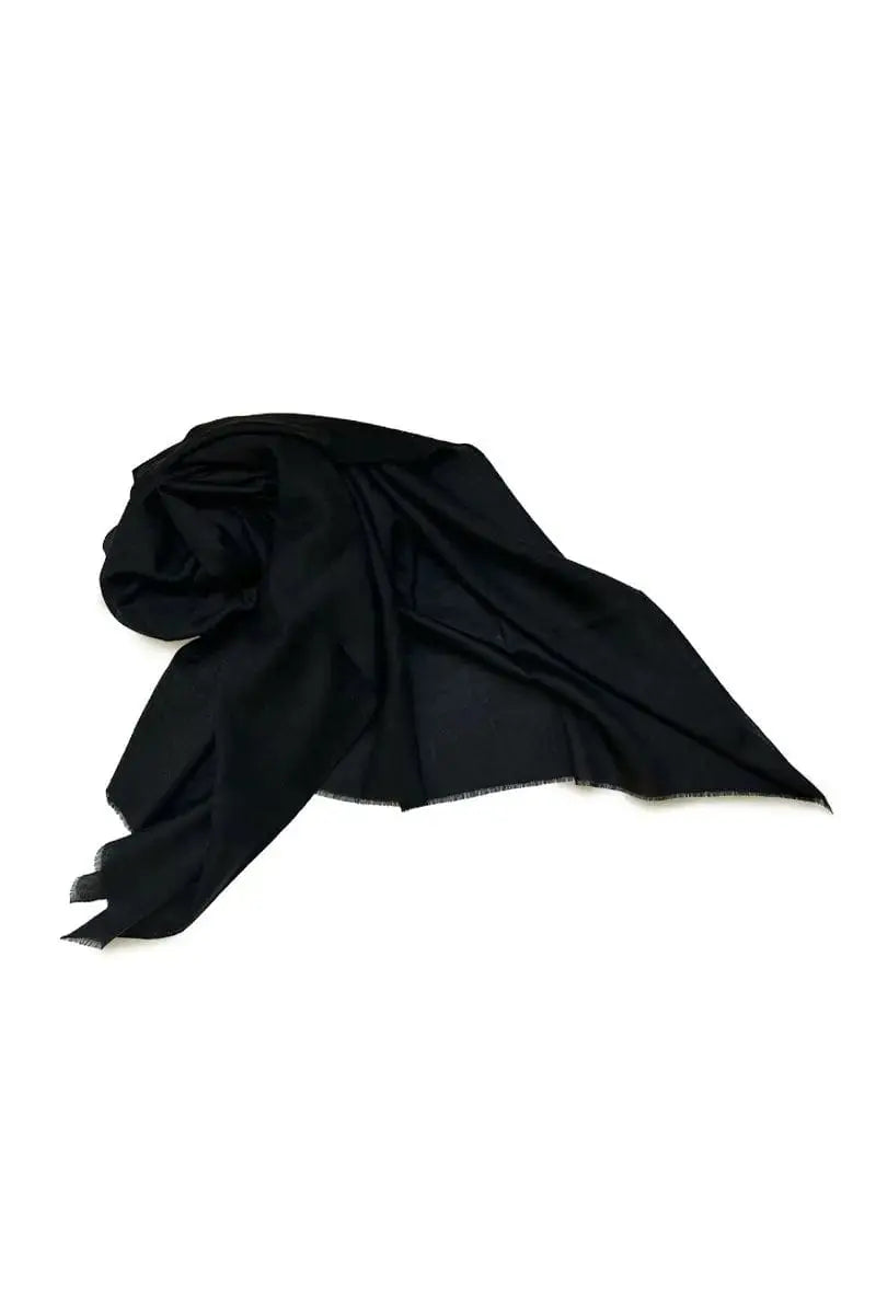 Imperial Handspun Cashmere Shawl in black by Qiviuk Boutique