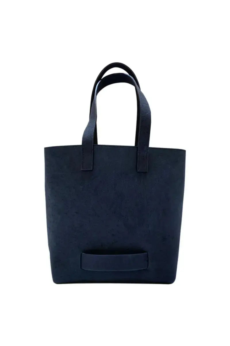 Muskox leather Medium Tote bag in Navy by Le Feuillet for Qiviuk Boutique