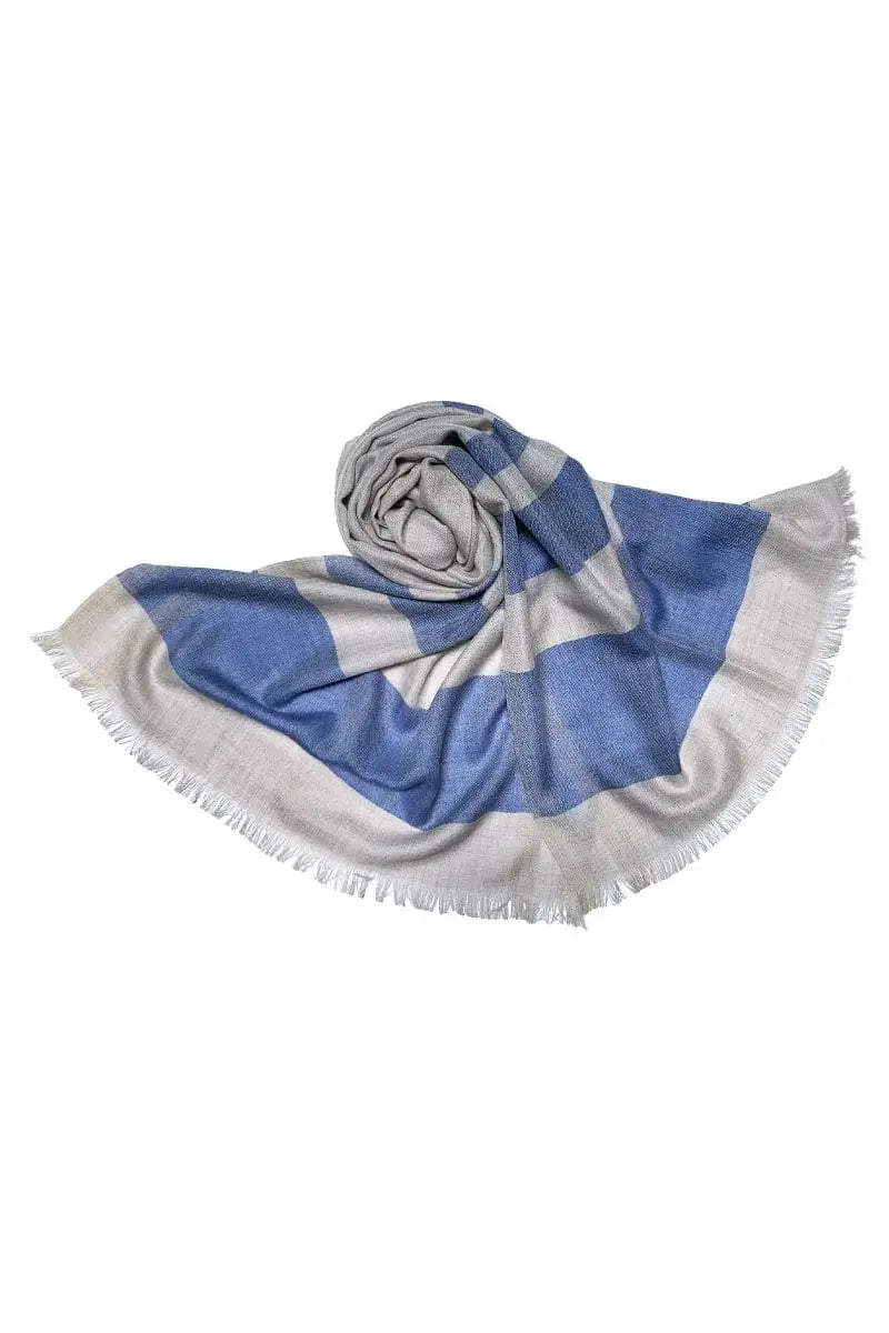 Bluen and White MISTO STOLE CASHMERE, QIVIUt & SILK