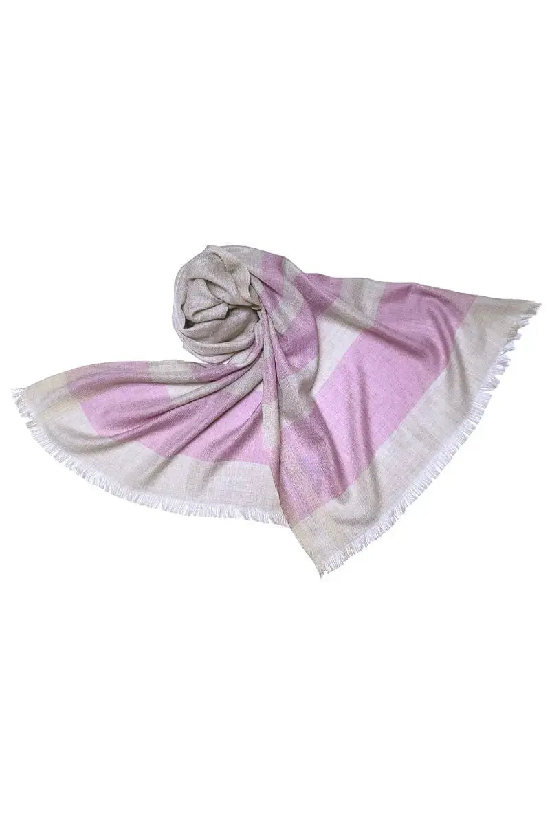 Lialac abd White MISTO STOLE CASHMERE, QIVIUK & SILK