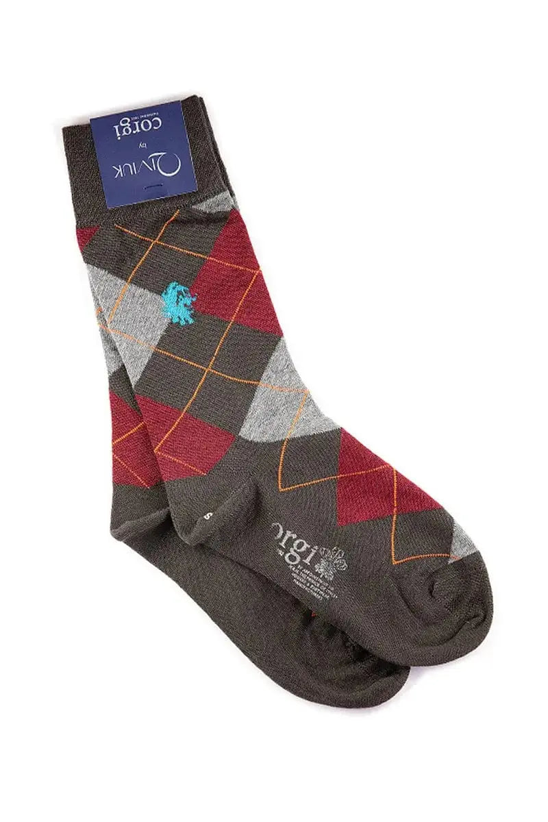 Bison, Cashmere & silk woman's socks in Argyle by Qiviuk Boutique