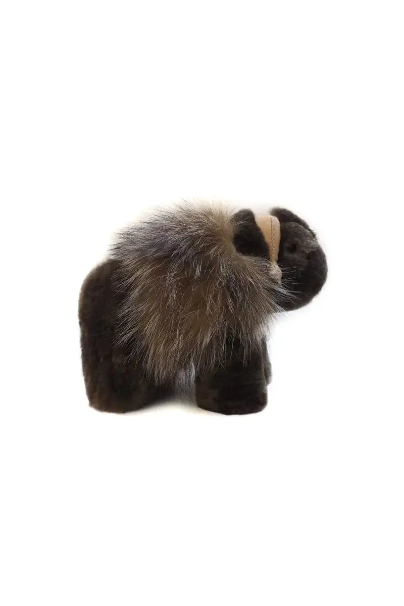 Muskox doll made with beaver and fox fur by Qiviuk Boutique