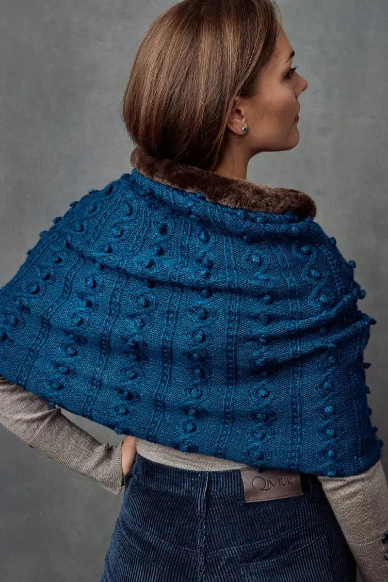 back view of Qiviuk & Silk MD1 woman Smokering in blue by Qiviuk Boutique