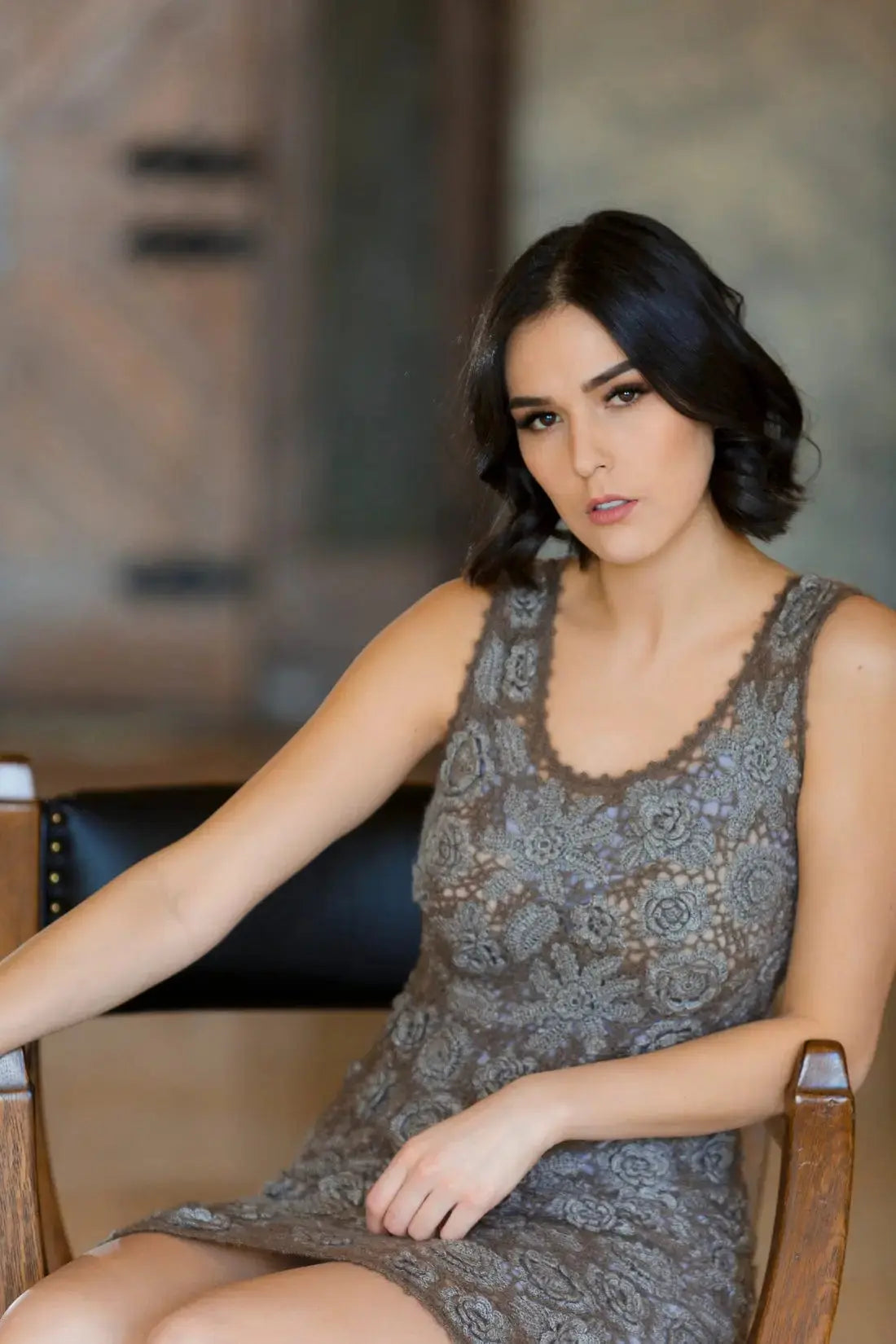 A close up of a Qiviuk & Silk Nelida woman's dress by Qiviuk Boutique