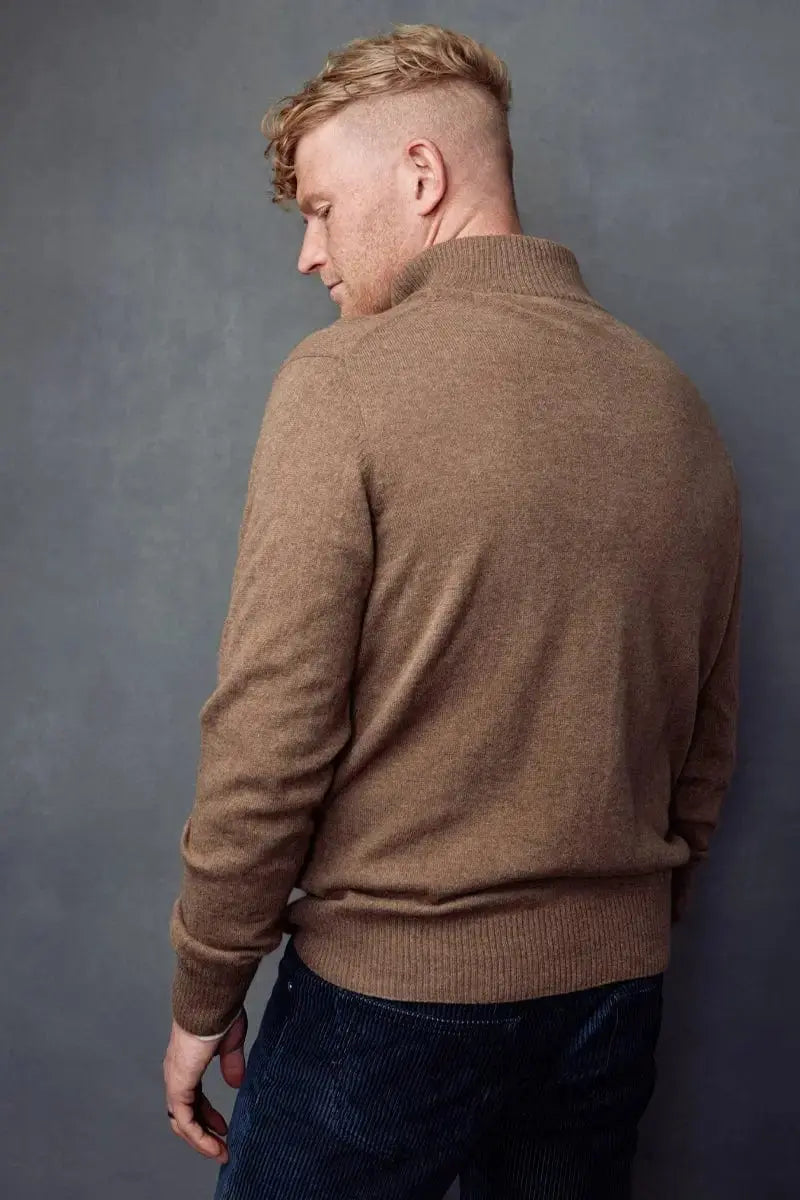 Back view of Qiviuk Gabo men's cardigan in natural by Qiviuk Boutique