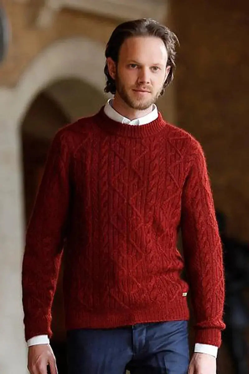 Qiviuk, Merino & Silk Fisherman man pullover by Qiviuk Boutique