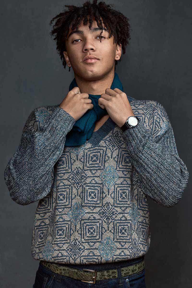 Ayra Man Pullover Bison, Merino & Silk by Qiviuk Boutique