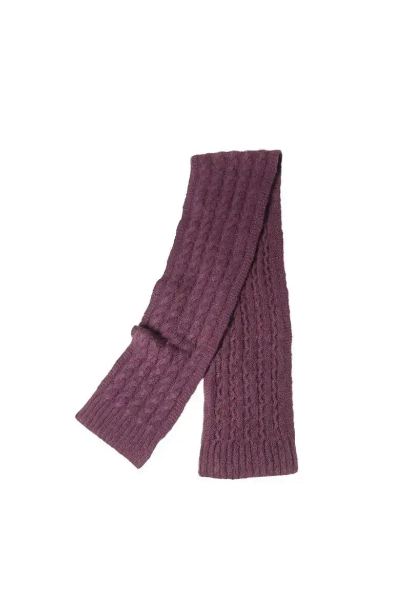 Purple Cable Qiviut scarf by Qiviuk Boutique