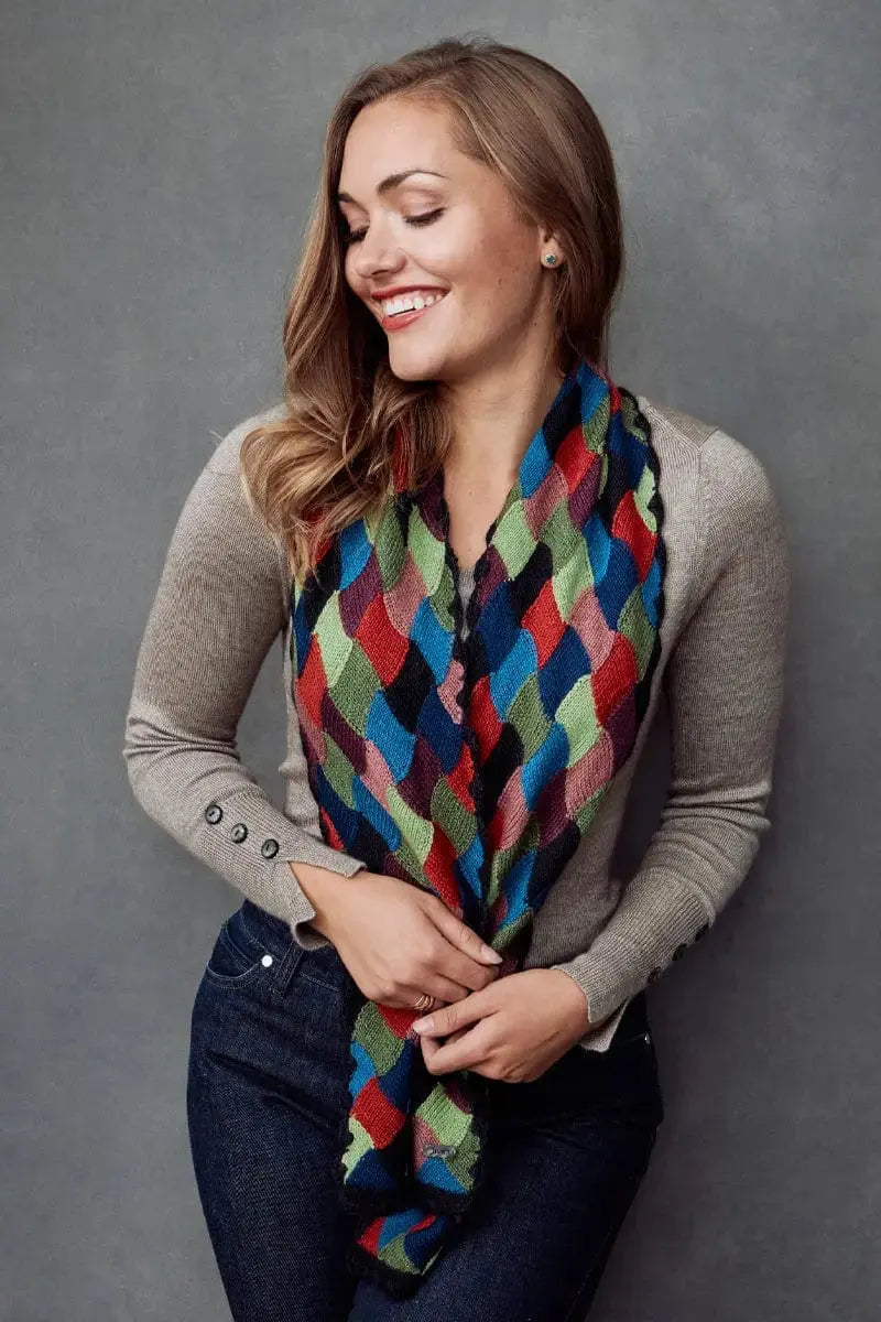 Qiviuk, Merino & Silk Mirella Aurora Borealis woman scarf by Qiviuk Boutique