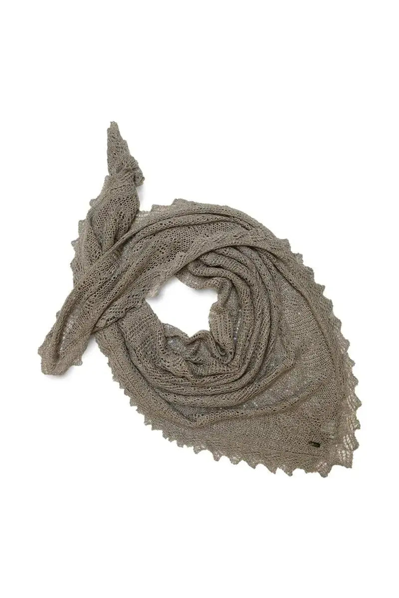 Woman Shawl Qiviuk & Silk Orenburg shawl in Natural by Qiviuk Boutique