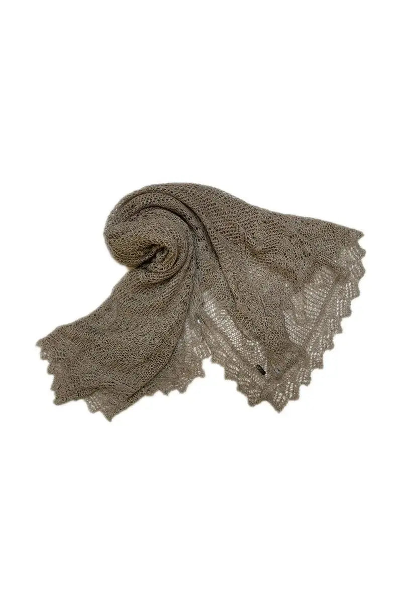 Woman Shawl Qiviuk & Silk Orenburg shawl in Natural by Qiviuk Boutique