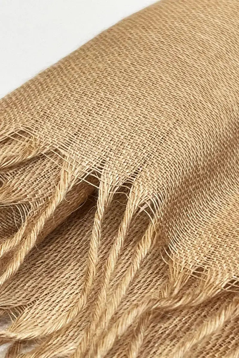 Details of Ventana Woman's Shawl Alpaca & Silk yellow, by Qiviuk Boutique