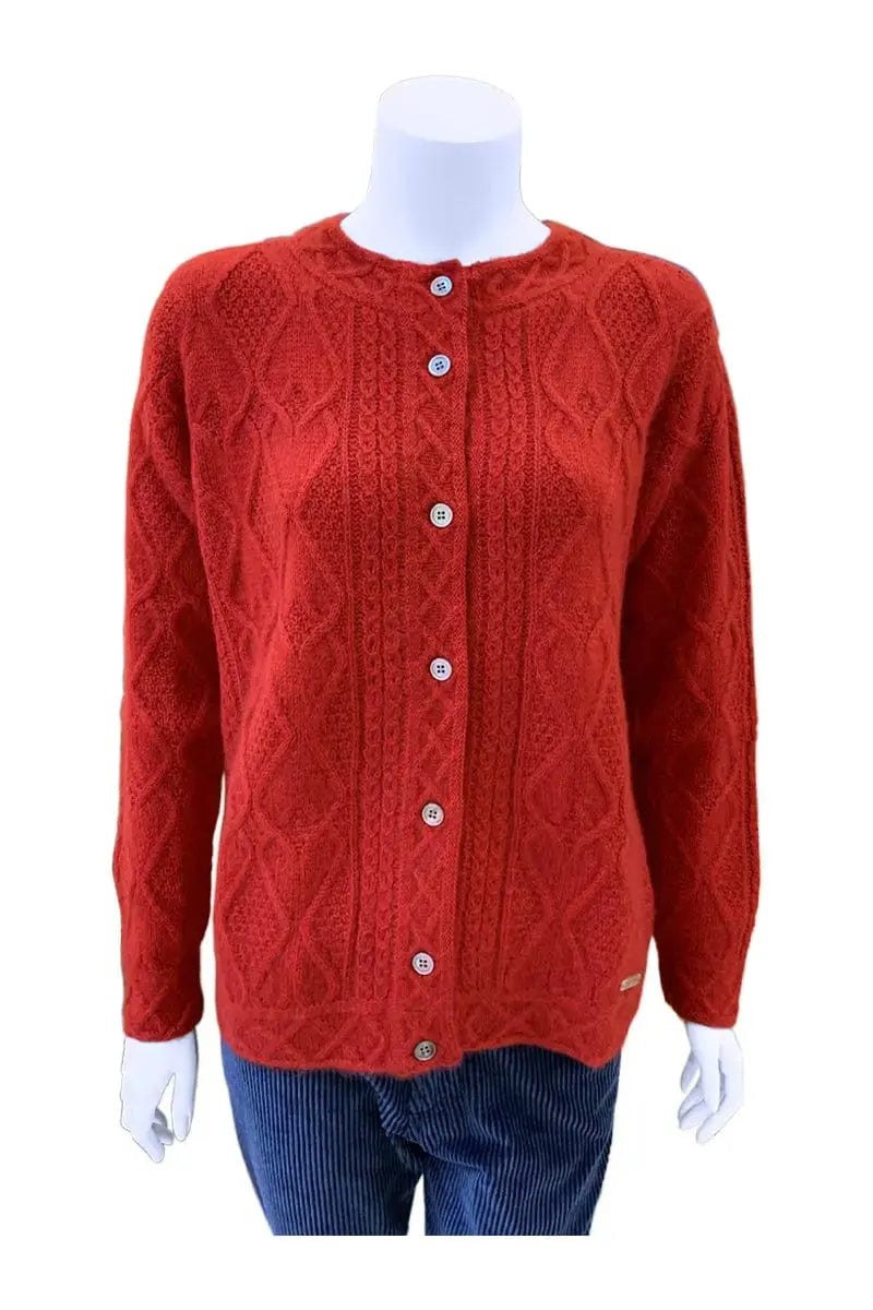 Mena Woman Cardigan Qiviuk & Merino in red by Qiviuk Boutique