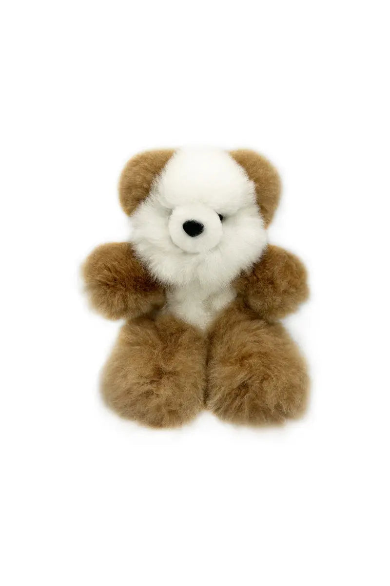 Teddy Bear W/Alpaca Medium Brown and White by Qiviuk Boutique