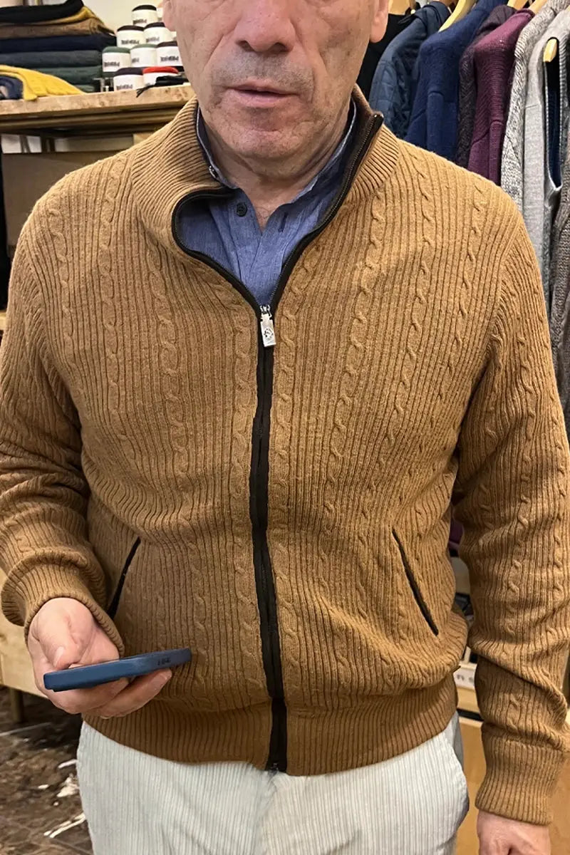 Tyler vicuña cardigan front by Qiviuk Boutique