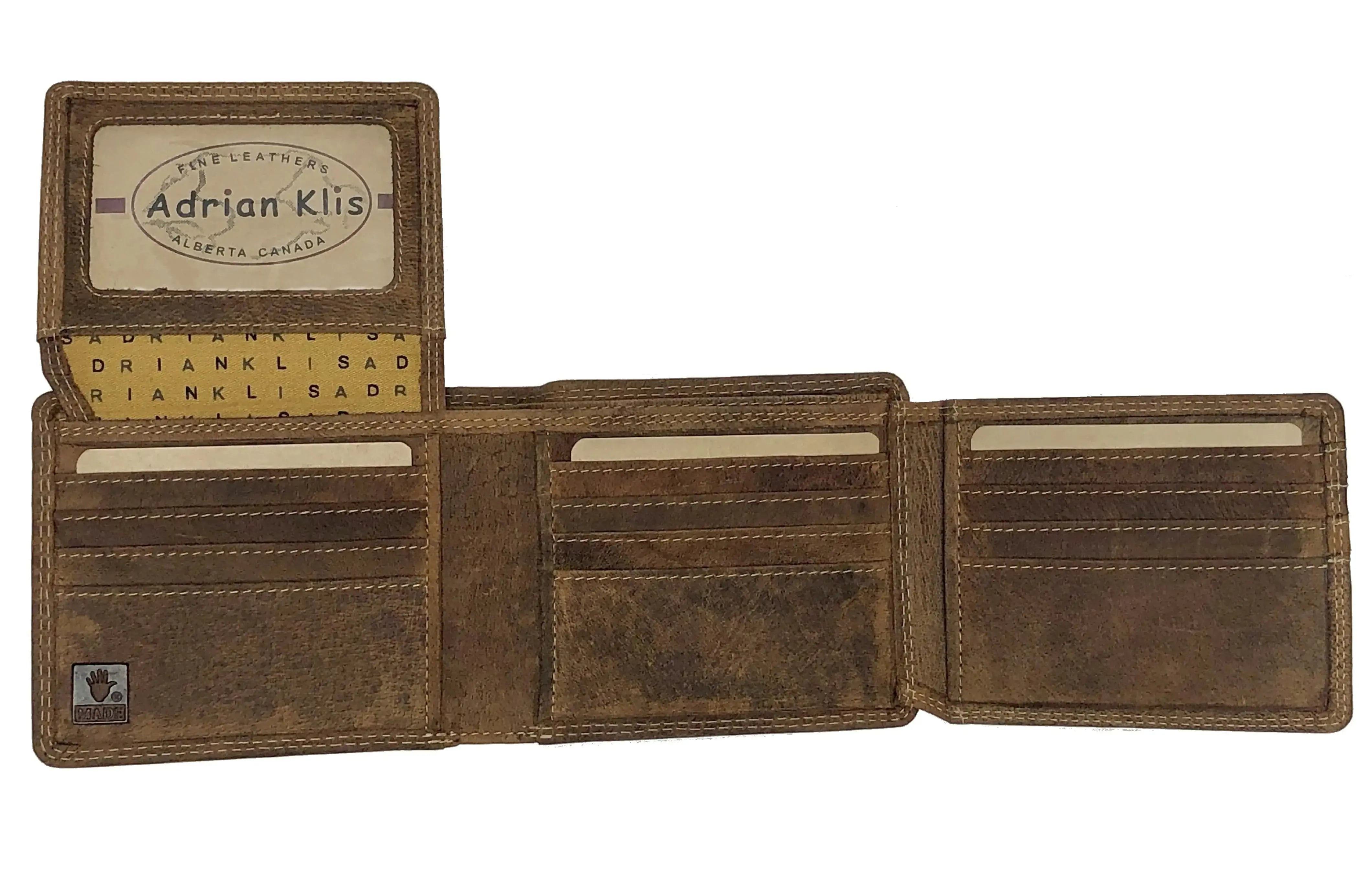 Open buffalo leather man's wallet 233 by Adrian Klis