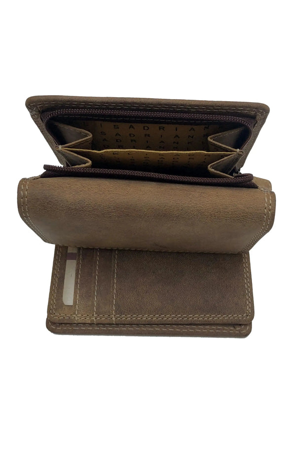 Inside Woman  Buffalo Leather Wallet 206 Hand Made for Qiviuk Boutique