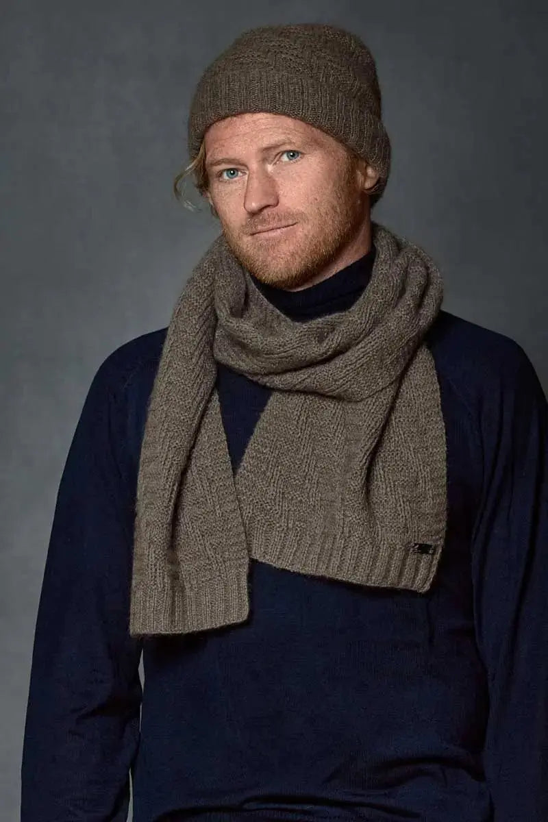 Natural Joel Man Qiviut Scarf by Qiviuk Boutique