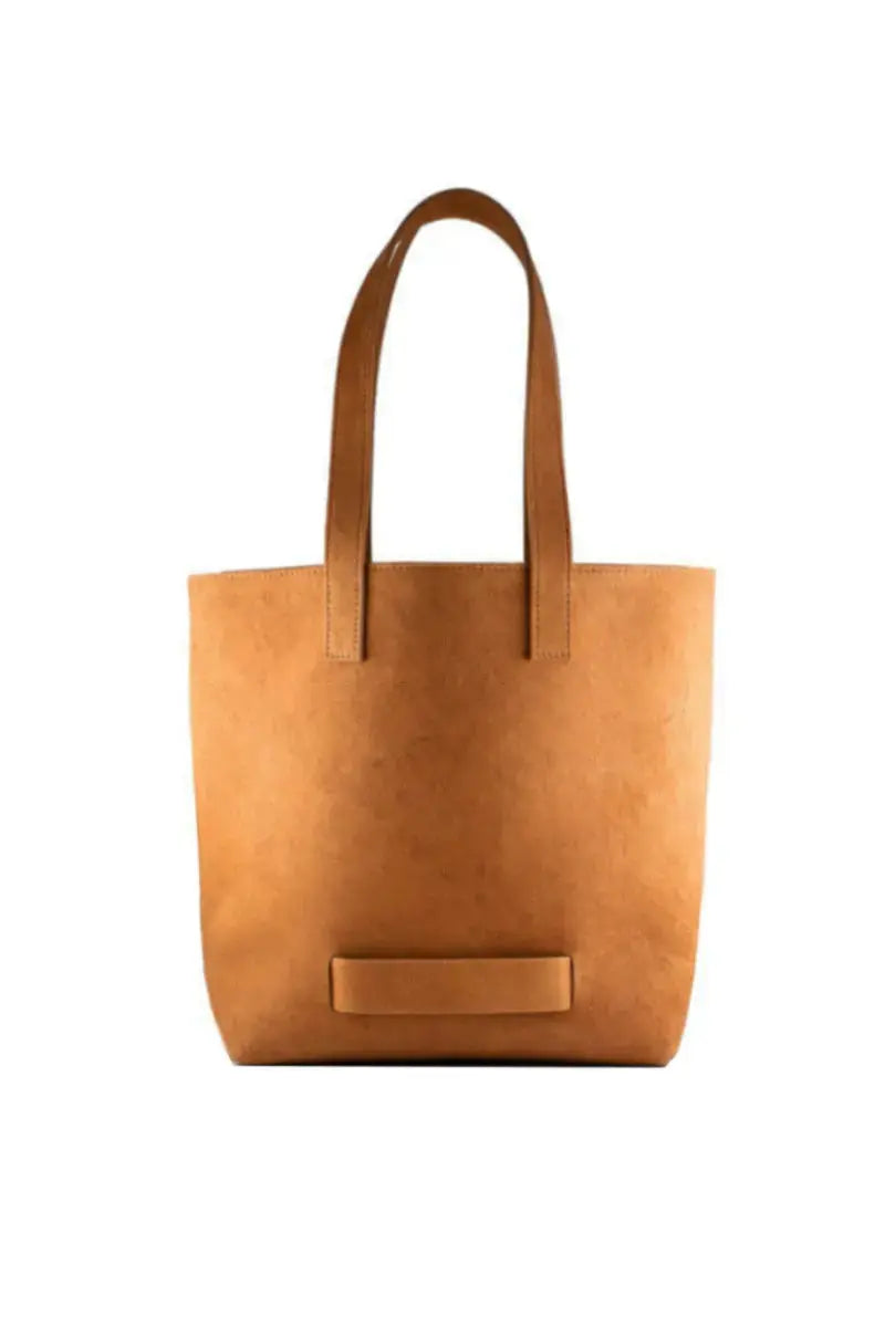 Medium  Muskox leather Tote bag in Cognac by Le Feuillet for Qiviuk Boutique