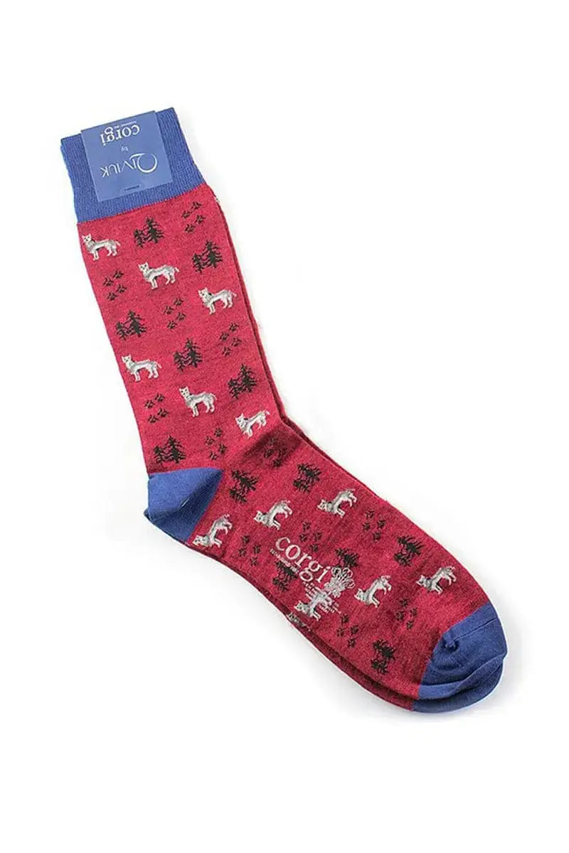 Burgany Bison, cashmere & silk man's socks in burgundy by Qiviuk Boutique