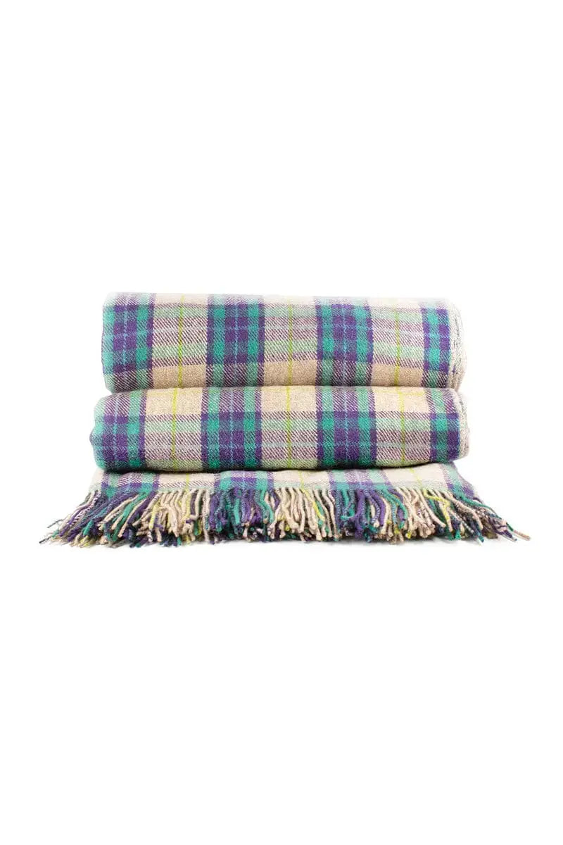 Qiviuk and Cashmere Tartan Qiviut blanket by Qiviuk Boutique