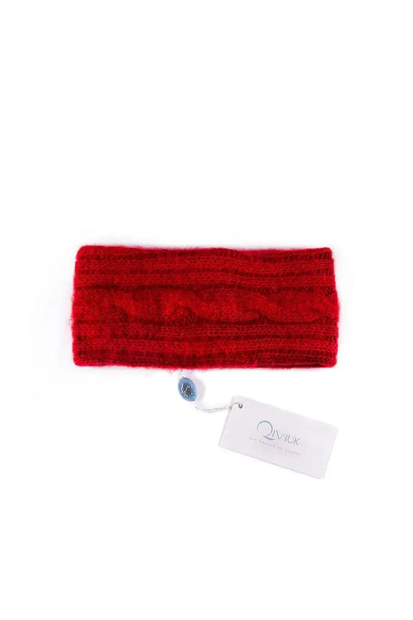 Red Qiviuk Simple Cable headband in red 3009 by Qiviuk Boutique