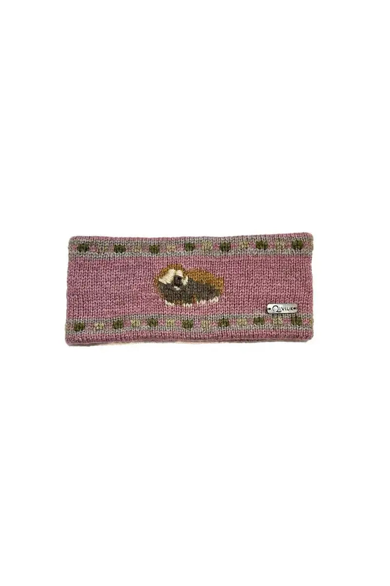 Qiviuk, Merino & Silk Muskox wool headband in pink by Qivuk Boutique