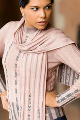 Side view Ines Woman Scarf Bison, Merino & Silk by Qiviuk Boutique