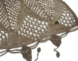 Natural Qiviuk Caridad woman shawl close up edging by Qiviuk Boutique