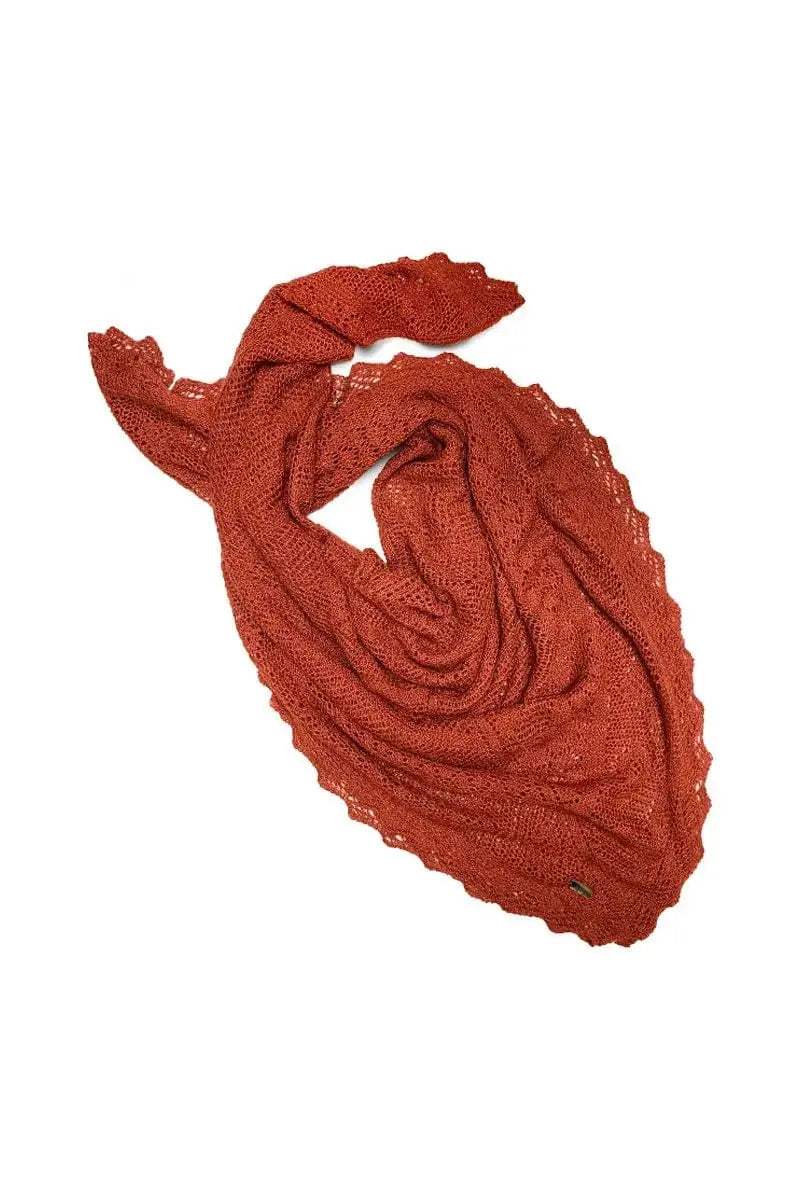 Woman Shawl Qiviuk & Silk Orenburg shawl in Red by Qiviuk Boutique