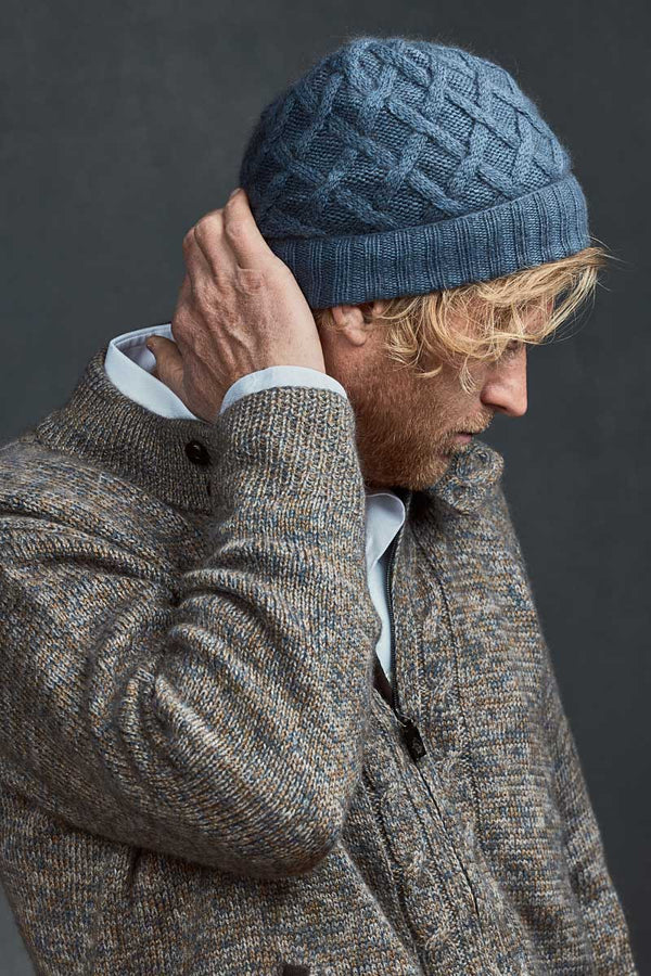 Renzo Blue Hat Qiviuk, Merino & Silk in light blue by Qiviuk Boutique