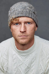 A natural colored front view Qiviuk, Merino & Silk Robert hat by Qiviuk Boutique