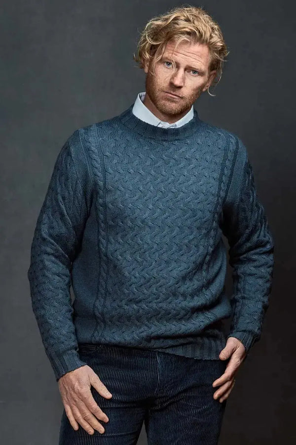 Fantasia man pullover sweater in Qiviuk, Merino & Silk  by Qiviuk Boutique