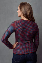A back view  Melody Woman Pullover sweater Qiviuk, Merino & Silk by Qiviuk Boutique