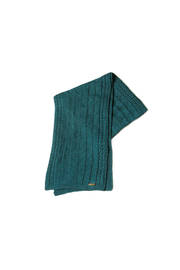 Bison, Merino & Silk Rogelio unisex scarf in blue made by Qiviuk Boutique