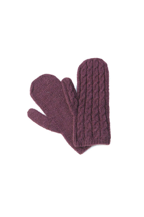 Qiviuk Cable mittens in purple by Qiviuk Boutique