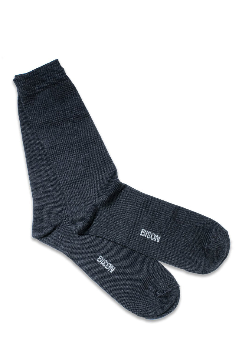Bison & Silk Jersey man socks in black by Qiviuk Boutique