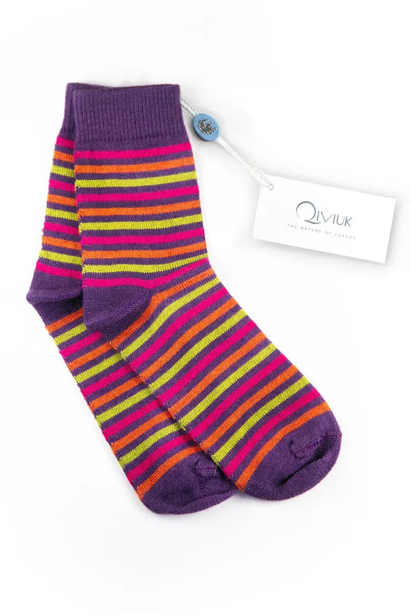 Heavenly Alpaca & Silk woman socks in purple by Qiviuk Boutique