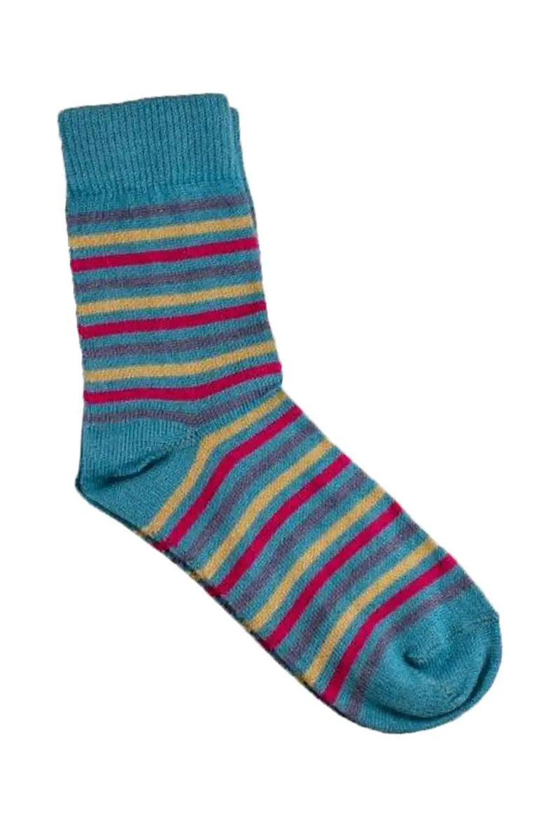 Heavenly Alpaca & Silk woman socks in turquoise by Qiviuk Boutique