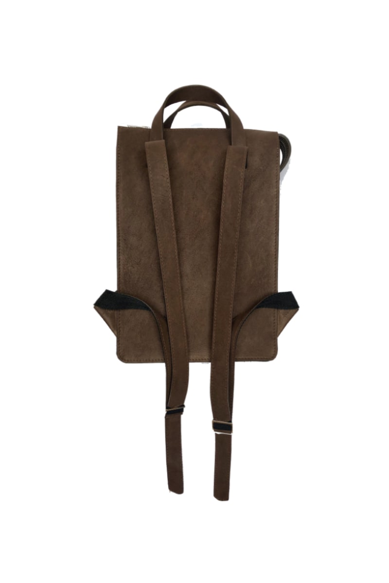 Backpack Muskox Leather Le Feuillet in chocolate by Qiviuk Boutique