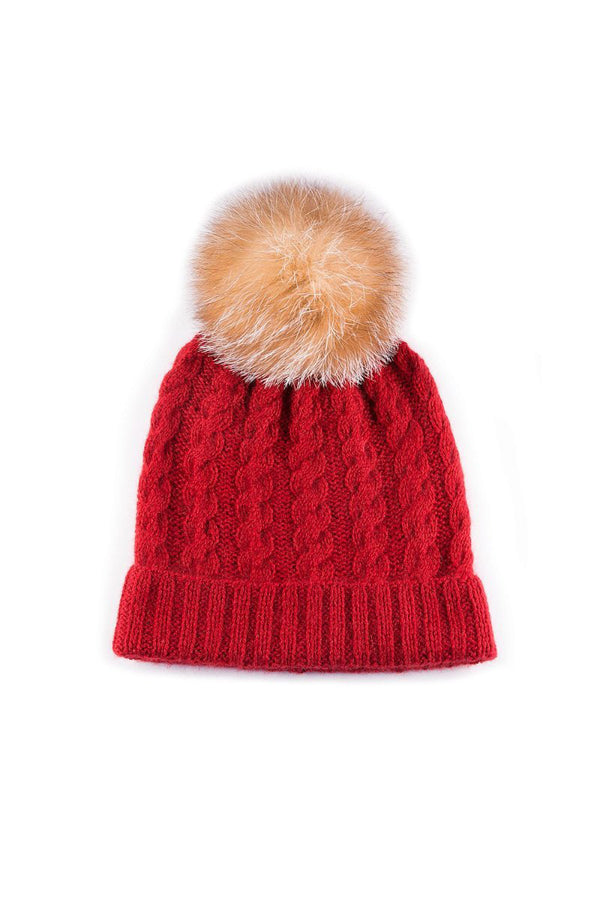Qiviuk Cable toque in red by Qiviuk Boutique