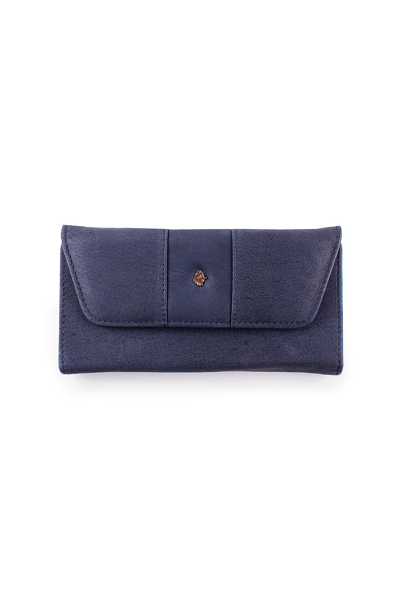 Muskox leather Carmin ladies wallet in blue by Qiviuk Boutique