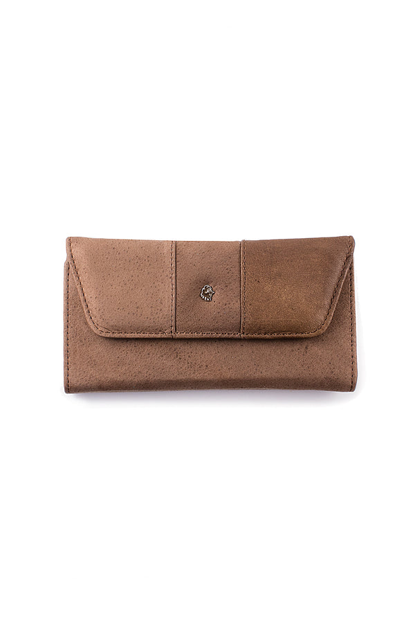 Muskox leather Carmin ladies wallet in brown by Qiviuk Boutique