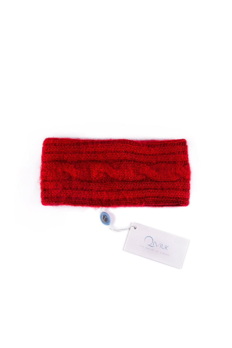 Qiviuk Simple Cable headband in red 3009 by Qiviuk Boutique