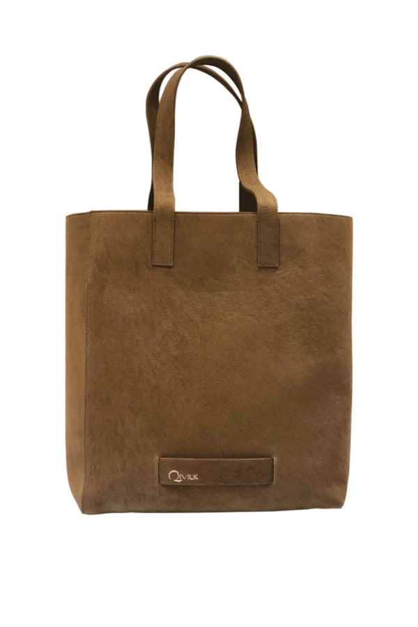 Muskox leather Le Feuillet Tote bag in brown