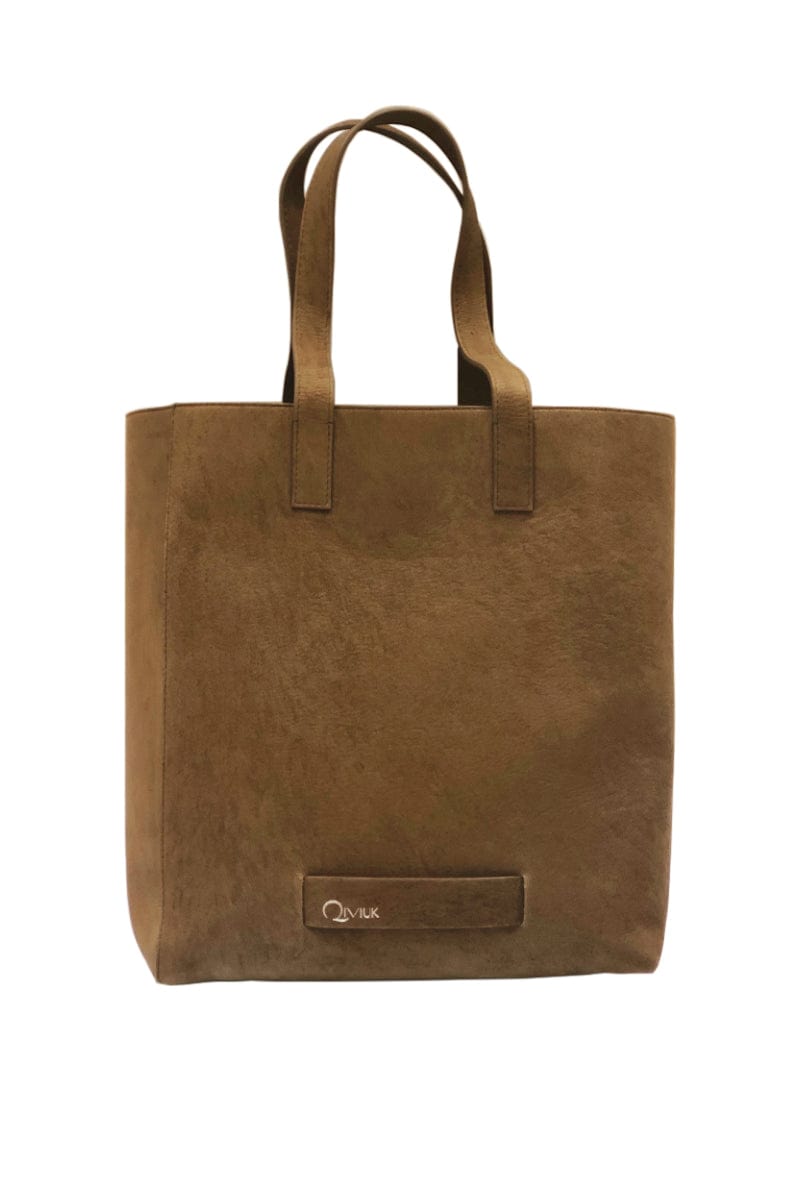 Muskox leather Le Feuillet Tote bag in brown